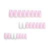Picture of Long Square Valentine’s Day Press on Nails White Heart Fake Nails Glossy Pink White Acrylic Gel False Nails Tips Valentines Heart Artificial Nails Full Cover Stick on Nails for Women 24Pcs