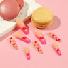 Picture of Long Valentine’s Day Press on Nails Coffin Shape Fake Nails Red Lip False Nails Pink French Tip Designs Acrylic Glue on Nail Glossy Full Cover Red Pink Heart Stick on Nails for Women Nail Art 24Pcs
