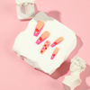 Picture of Long Valentine’s Day Press on Nails Coffin Shape Fake Nails Red Lip False Nails Pink French Tip Designs Acrylic Glue on Nail Glossy Full Cover Red Pink Heart Stick on Nails for Women Nail Art 24Pcs