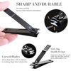 Picture of Nail Clippers Sets High Precisio Stainless Steel Nail Cutter Pedicure Kit Nail File Sharp Nail Scissors and Clipper Manicure Kit Fingernails & Toenails with Portable Stylish case (Black)