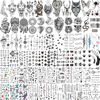 Picture of COKTAK 66 Sheets Small Black Animals Temporary Tattoos For Women Men Kids Finger Arm, Tiny Space Moon Halloween Tattoo Stickers Adults Teens Girls Boys Hands, Fake Tattoos That Look Real And Last Long