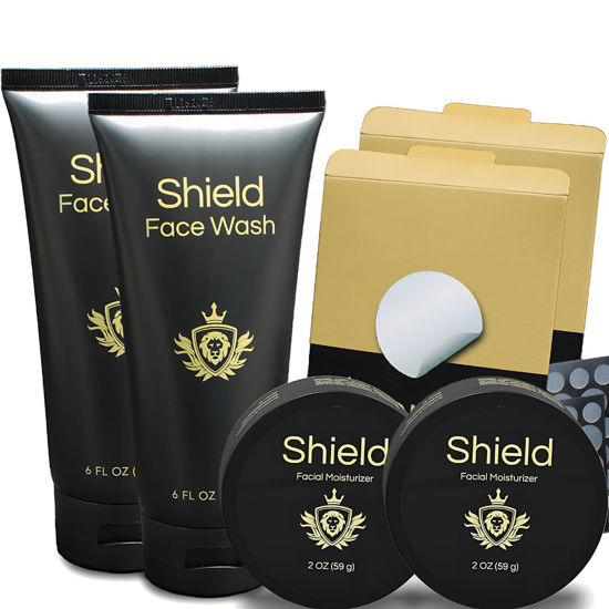 Picture of Shield System, Acne System for Men, Face Wash, Moisturizer, Pimple Patches, Shield Men's Skin Care Set (4 Months)