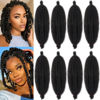 Picture of 8 Packs Pre Separated Springy Afro Twist Hair 12 Inch Short Spring Twist Hair For Distressed Soft Locs Natural Black Marley Twist Crochet Braiding Hair Synthetic Hair Extension(8 Strands/Pack,1B#)