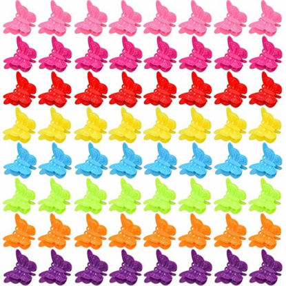 Picture of 100 Packs Assorted Color Butterfly Hair Clips, Beautiful Mini Clips Accessories for Women and Girls, Random