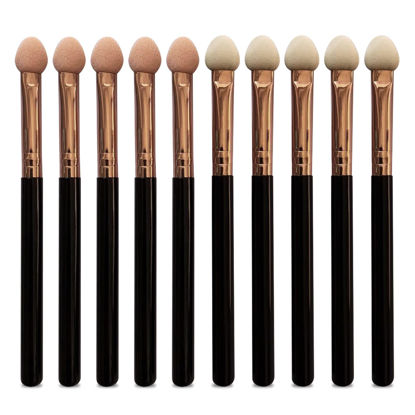 Picture of Makeup Brushes Set for Women Professional,UorPoto 10Pcs Sponge Eyeshadow Brush Sets Applicator Double Sided reusable