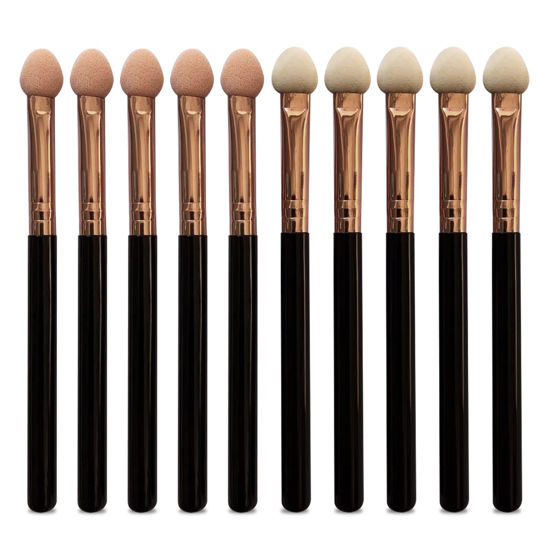 Picture of Makeup Brushes Set for Women Professional,UorPoto 10Pcs Sponge Eyeshadow Brush Sets Applicator Double Sided reusable