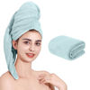 Picture of Laojbaba Microfiber Hair Towel Quick Dry Hair Towel Hair Drying Towels Suitable for All Kinds of Hair Ultra Absorbent Long and Thick Hair 24X48inch Blue (1pcs)
