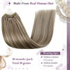 Picture of LaaVoo Micro Link Hair Extensions Human Hair Light Brown Highlighted Platinum Blond Micro Loop Hair Extensions Real Human Hair Cold Fusion Remy Micro Ring Hair Extensions Human Hair 18 Inch 50g/50s
