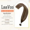 Picture of LaaVoo Nano Tip Human Hair Extension, 18 Inch, Balayage Brown to Ash Blonde, 50g, 50 Pieces, Silky Straight, Microlink, Nano Tip, Remy Hair