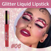 Picture of evpct 1Pcs Wine Red Matte to Glitter Liquid Lipstick Lip Set Kit, Long Lasting Matte Diamond Glitter Lipstick Waterproof, Colorful Sparkly Glossy Metallic Shimmer Sparkle Lip Gloss for Women 06#