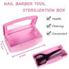 Picture of Gusnilo Nail Tool Sterilizer Box barbicide Disinfectant Jar Plastic Disinfectant Container Suitable for Nail Tools Hair Salons Beauty Centers and Manicure and Nail Equipment(Pink)