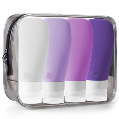 Picture of INSFIT Travel Bottles for Toiletries, TSA Approved 3oz Travel Size Bottles Leak Proof Travel Containers for Toiletries, BPA Free Refillable Travel Toiletry Bottles for Shampoo Body Wash Liquids