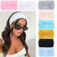 Picture of Xtrend 8 Pcs Boho Wide Bandanas Women's Anti-Slip Ties Fashion Headband For Girls Out Outdoor Yoga Solid Color Hair Accessories （Pink, White, Light gray, Beige, Lake blue, Turmeric, Black, Light blue）