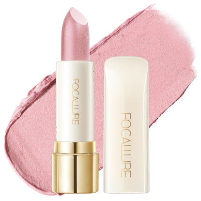 Picture of FOCALLURE Moisturizing Shiny Lipstick,Pearl Shimmery Finish,Hydrating Tinted Lip Balm with Creamy Texture,Long Lasting High Pigmented Lip Stain,Sour Sugar