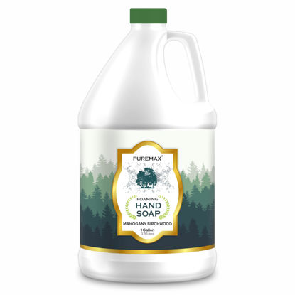 Picture of Puremax Foaming Hand Soap Refills | Mahogany Birchwood | Gentle, Moisturizing | All-Natural | Made in USA | 128 Fl Oz (1 Gallon) |