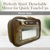 Picture of PurseN Litt Makeup Bag LITTMINI with Detachable Mirror + LED Light - Versatile, Compact, Premium Make Up Bag w/Removable Pouches for Organization - Ideal for Travel Everyday Essentials (Camel Brown)