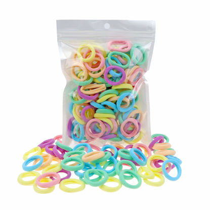 Picture of 100 Pack Pastel Colorful Nylon Elastics Hair Tie Girls' Ponytail Holder Accessories