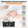 Picture of Professional Hair Removal Kit - Wax Warmer Machine with Double Pot, Large Capacity for Spa Salon and Home Use, Non-Stick Easy Clean Pots, 50 Sticks & 20 Collars (Black)