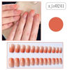 Picture of 24Pcs Square Press on Nails Medium RTKHFZE Fake Nails Orange Color Gradient Full Cover Acrylic Nails Glossy Artificial Nails Medium False Nails for Women Manicure