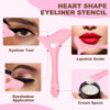 Picture of IDDFEVE 4Pcs Eyeliner Stencils, Silicone Winged Tip, Multifunctional Mascara Shield for Eyeshadow and Eyelashes, Professional &Quick Cat Eye Makeup Tool for Beginners (Pink)