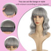 Picture of Ucubb Short Curly Wigs with Bangs for Women 14 Inches Wavy Bob Wig Synthetic Heat Resistant Fiber Wigs (R10A)