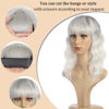 Picture of Ucubb Short Curly Wigs with Bangs for Women 14 Inches Wavy Bob Wig Synthetic Heat Resistant Fiber Wigs (R4-1001)