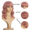 Picture of Ucubb Short Curly Wigs with Bangs for Women 14 Inches Wavy Bob Wig Synthetic Heat Resistant Fiber Wigs (608)