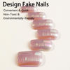 Picture of Square Press On Nails Short Fake Nails Acrylic Nails Press Ons Short False Nails With Artificial Glossy Designs Full Cover Glue On Nails Short Stick On Nails For Women Girls 24Pcs