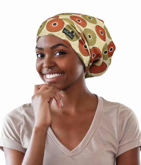 Picture of FocusCare Hair Wraps for Women with Natural Curly Sleeping Satin Lined Overnight