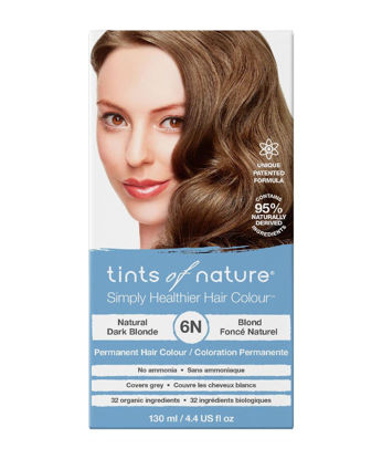 Picture of Tints of Nature 6N Natural Dark Blonde Permanent Hair Dye, Nourishes Hair and Covers Greys, Ammonia-Free, 130ml