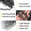 Picture of 12 Inch 8 Packs Goddess Locs Crochet Hair Faux Locs Crochet Hair for Women Pre Looped River Locs Crochet Hair with Curly Ends Synthetic (12 Inch 8 Packs, #1B/Grey)