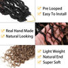 Picture of Ombre Goddess Locs Crochet Hair 18 Inch 8 Packs Faux Locs Crochet Hair for Women 3 Tone Boho River Locs Crochet Hair with Curly Ends (8 Packs 1B/30/27)