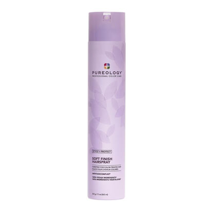 Picture of Pureology Style + Protect Soft Finish Hairspray | For Color-Treated Hair | Flexible Hold, Non-Drying Hairspray | Silicone Free | Vegan | Updated Packaging | 11 Oz.|