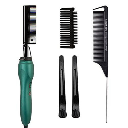 Picture of Electric Heating Comb Hot Comb straightening comb for black hair Electric Pressing Combs Green Electric Heating Comb [temperature?320/360/390°F]