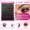 Picture of FADLASH Lash Clusters 100D Fluffy Eyelash Clusters 12-18mm Individual Lashes Cluster Eyelash Extensions 3D Effect Wispy Thick Lash Extension Clusters (100D-0.07-D, 12-18mm)