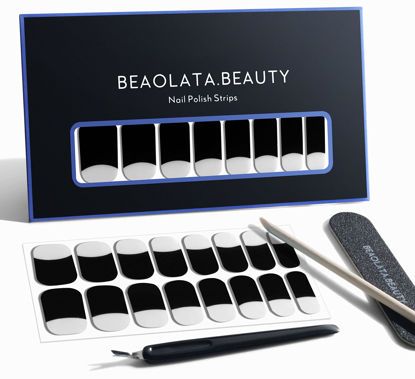 Picture of Beaolata Nail Polish Strips, 32 Nail Wraps, Nail Stickers, Gel Nail Strips, Easy Apply& Remove, Long Lasting, Safe for Nails, Salon Quality (Playing Waltz)