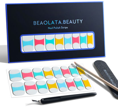 Picture of Beaolata Nail Polish Strips, 32 Nail Wraps, Nail Stickers, Gel Nail Strips, Easy Apply& Remove, Long Lasting, Safe for Nails, Salon Quality (ollipop pop)