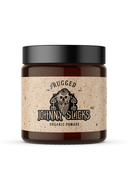 Picture of Johnny Slicks Oil Based Pomade | Organic Hair Styling for Men, Low to Medium Hold | Promotes Healthy Hair Growth & Helps Hydrate Dry Skin, (Rugged, 4 Ounce) Veteran Owned, USA Made.