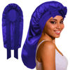 Picture of ROYBENS Long Bonnet Satin Bonnet Silk Bonnet for Sleeping Women, Bonnet with Tie Band Sleep Cap, Silk Hair Bonnet for Braids Curly Hair