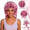 Picture of ROYBENS Long Bonnet Satin Bonnet Silk Bonnet for Sleeping Women, Bonnet with Tie Band Sleep Cap, Silk Hair Bonnet for Braids Curly Hair