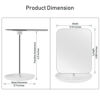 Picture of LFOYOU Table Vanity Mirror with Stand - Makeup Mirror for Desk - Adjustable Flexible Gooseneck, 360°Rotation Folding Portable Bathroom Shaving Cosmetic Mirror Square