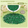 Picture of 3000PCS SS8/2.5mm Crystal Rhinestones (Emerald Green), Bedazzling Flatback Glass Rhinestones for Crafting DIY Nail Art Makeup Decoration, Gems Diomand Charms for Tumbler Shoes Clothing Mug