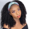 Picture of Kinky Curly Human Hair Headband Wig for Black Women Curly None Lace Front Wigs Human Hair Non Lace Front Wig 150% Density Virgin Human Hair Wig Natural Color (Headband Wig, 22inch)