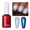 Picture of Pearl Gel Nail Polish, Blue Transparent Shimmer Shell Nail Gel Polish Glitter Mermaid Gel Polish Iridescent Pearlescent Sparkle Spring Summer Nail Polish Soak Off Led UV Manicure 15ML