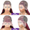 Picture of bunGiol 13x6 99j Burgundy Lace Front Wigs Human Hair Pre Plucked 28 Inch HD Straight Lace Front Wigs Human hair Glueless Red Wig Wine Red Colored Lace Front Wigs For Women 180 Density