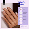 Picture of Beetles Short Square French Tip Press On Nails Brown 64 Pcs Pre-Shaped Fake Nails Reusable Nail Kit with Quick-drying Nail Glue Mini Manicure File DIY Home Salon in 16 Sizes Gifts for Women Girls
