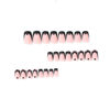Picture of Medium Square Heart Press on Nails Black French Tip Fake Nails Matte Pink Glue on Nails with Black Hearts Cute Valentine’s Day Acrylic False Nails Heart Stick on Nails for Women Nail Art Decorations