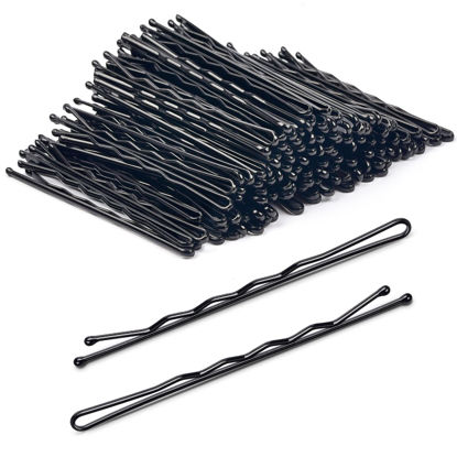 Picture of MORGLES 120PCS Jumbo Bobby Hair Pins for Women Girl, Large Black Bobby Pins 2.75Inches with Box