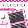 Picture of FADLASH Cluster Lashes D Curl Wispy Individual Lashes DIY Eyelash Extension Natural Look Reusable Fluffy Cluster Eyelash Extensions Self Application at Home (60D+80D-0.07D-12-18MIX)