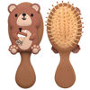 Picture of DINATIS Hair Brush Mini Toddler Hair Brush Detangler Brush Kids Detangling Hairbrush Soft Massage Comb Small Travel Hair Brush for Thick Curly Thin Long Short（Brown）